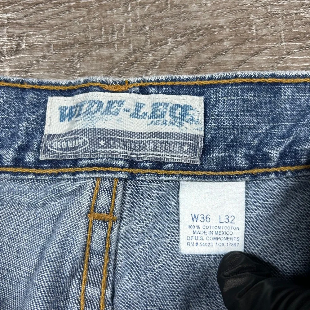 Vintage Old Navy Wide Leg Jeans Mens 36x32 Baggy Blue Denim Y2K Skate 2002